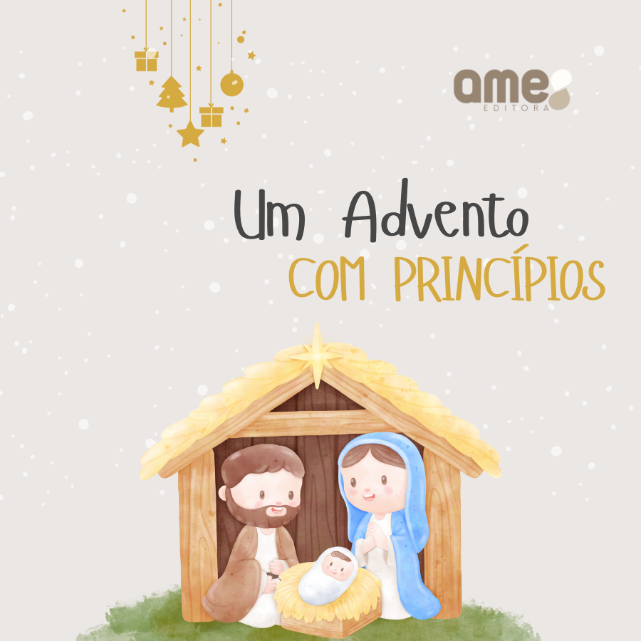 Ilustração do Presépio com Maria, José e Jesus